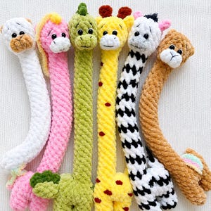 8 in 1 animal charm design mini toys or with long necks Crochet Pattern PDF | Amigurumi Plush Keychain Toy |Cute DIY Gift | English Tutorial