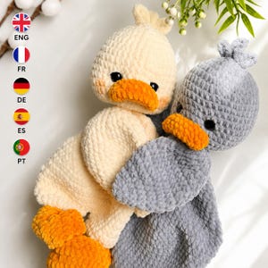 Gåsmycken Lovey Virkmönster PDF | Enkel Amigurumi Plyschleksak | Söt DIY-djurgåva | Flerspråkig virkhandledning