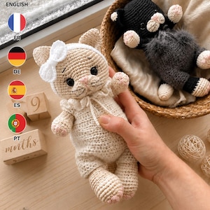 kitten Crochet Pattern PDF | Amigurumi Plush Toy | Cute DIY Animal Gift | Multi-language Crochet Tutorial