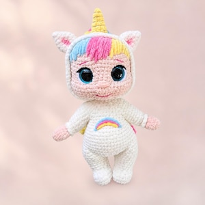 Baby Monica Häkelanleitung PDF | Amigurumi Plüschtier | Niedliches DIY Tier Geschenk | Englische Häkelanleitung