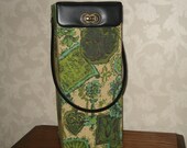 Vintage Knitting Crochet Spindle Box, Storage Box, Container, Green Pattern, 1960 39 s
