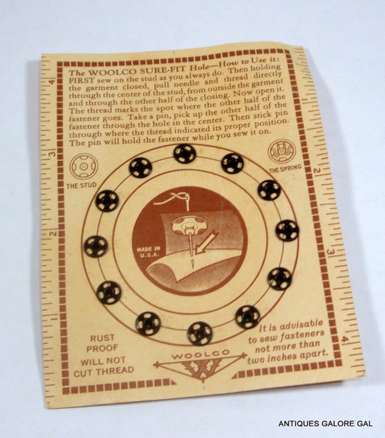 Woolco Snap Fasteners Woolworths Size 00 Rust Proof Sewing Etsy