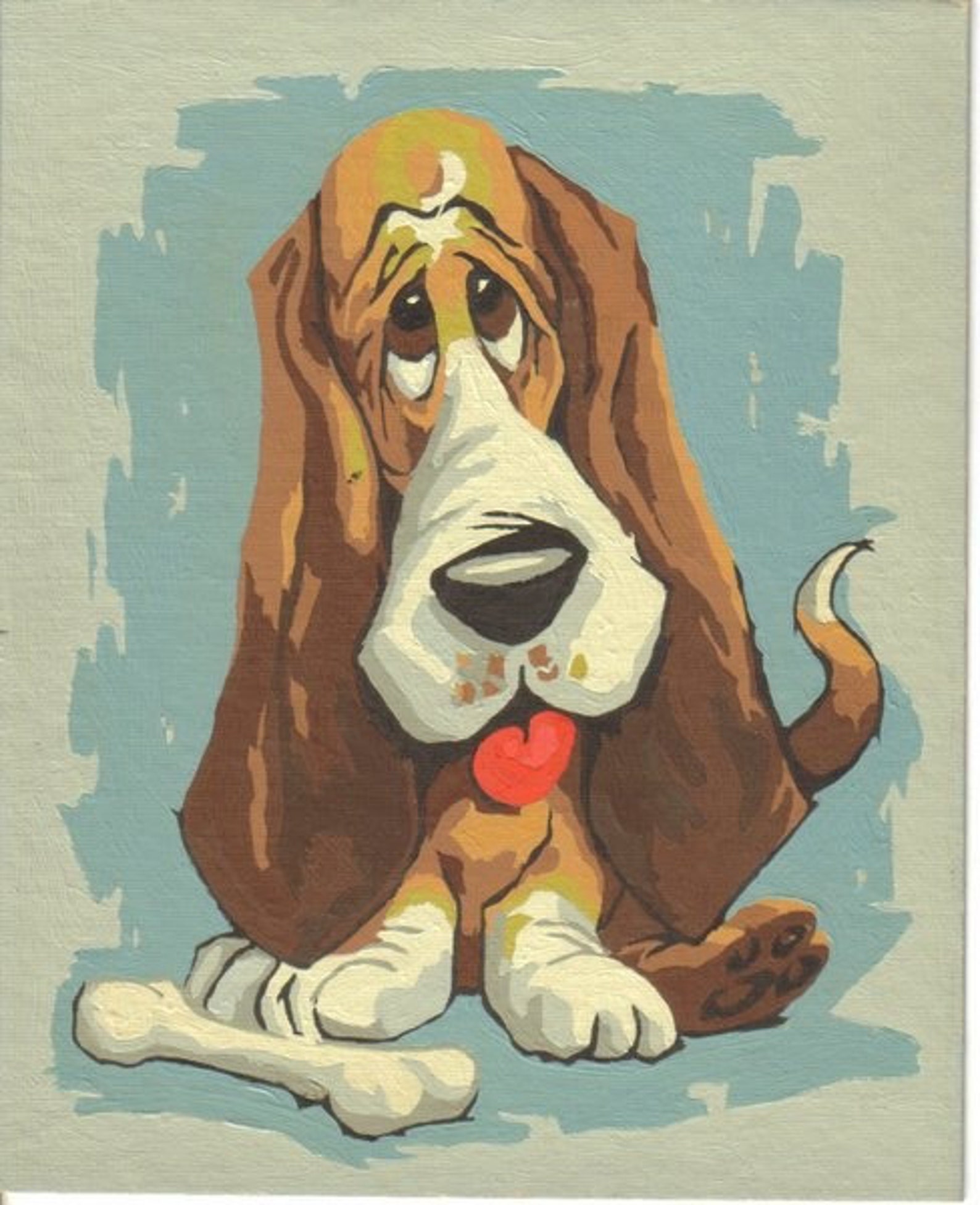 Vintage Paint By Number Big Eyes Puppies Dog Lovers Set Of Etsy