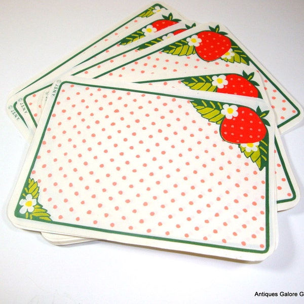 Vintage Labels, Strawberry, Red Polka Dot , Recipe Cards, Set of 10, Paper Ephemera