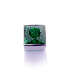 Square Princess Cut Green Sapphire Pendant, 10 Carat Sapphire Pendant, Handcrafted Sterling Silver Pendant, Anniversary, Birthstone Pendant