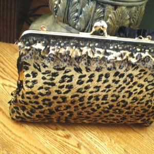 Gothic leopard clutch, Rockabilly clutch, pinup purse,evening bag,fall wedding,fall fashion,steampunk bag,girlie grunge,Victorian image 4