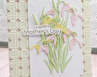 Watercolor Bouquet Mother's Day Card – Handmade Floral Paper Art, hand painted and pieced