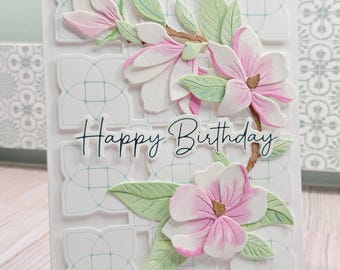 Handmade Birthday Card- Watercolor Floral Greeting