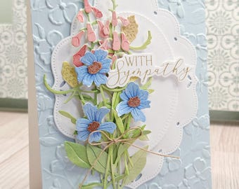 Watercolor Bouquet Birthday Card – Handmade Floral Paper Art, Delicate 3D Design, Blank Inside