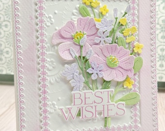 Handmade Floral Birthday Card: Watercolor Wishes Keepsake