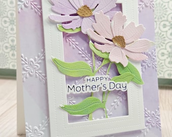 Watercolor Bouquet Mother's Day Card – Handmade Floral Paper Art, hand painted and pieced