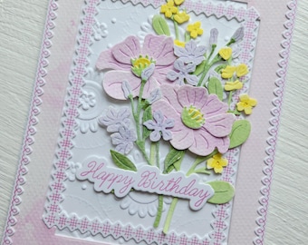 Handmade Floral Birthday Card: Watercolor Wishes Keepsake