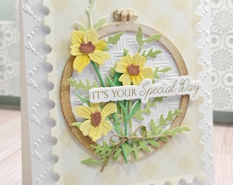 Handmade Paper Art Card- Watercolor Floral Special Day Greeting