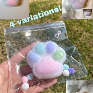 Squishy Cat Paw (4 variations) | Taba Squishy | Stress-Reliever Toy | Sensory Toy | Handmade | Fidget Toy | Cute Gift