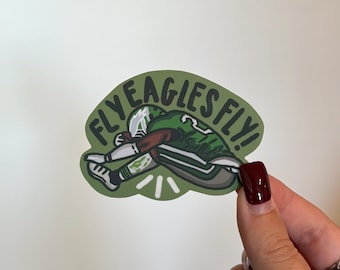 Fly Eagles Fly Sticker: Philly Football Saquon Hurdle Vinyl Decal
