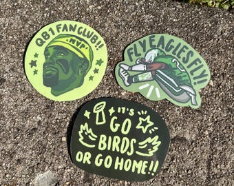 Philadelphia Eagles Handmade Vinyl Sticker Pack for Philly Sports Fans