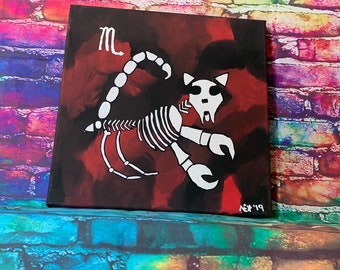 Scorpio Skeleton Kitty Zodiac 12x12