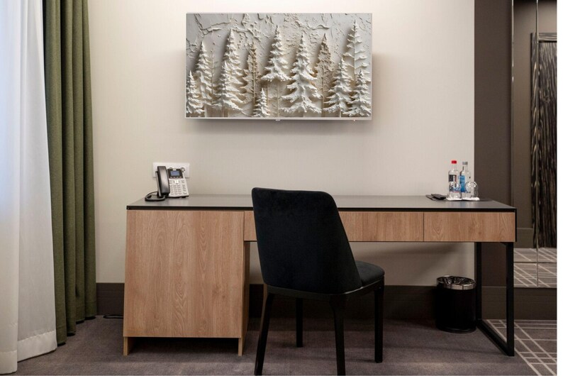 Frame TV Abstract 3D Plaster Pine Tree Wall Sculpture Wall Art