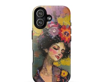 MagSafe® tough case for iPhone® - Gustav Klimt inspired Colorful Woman in Kimono