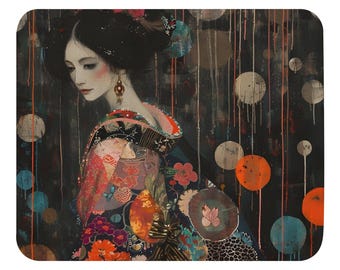 Mouse pad - Gustav Klimt inspired Moody Woman in Kimono