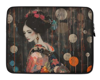 Laptop Sleeve - Gustav Klimt inspired Moody Woman in Kimono