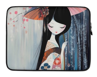 Laptop Sleeve - Anime Japanese Girl in the Rain