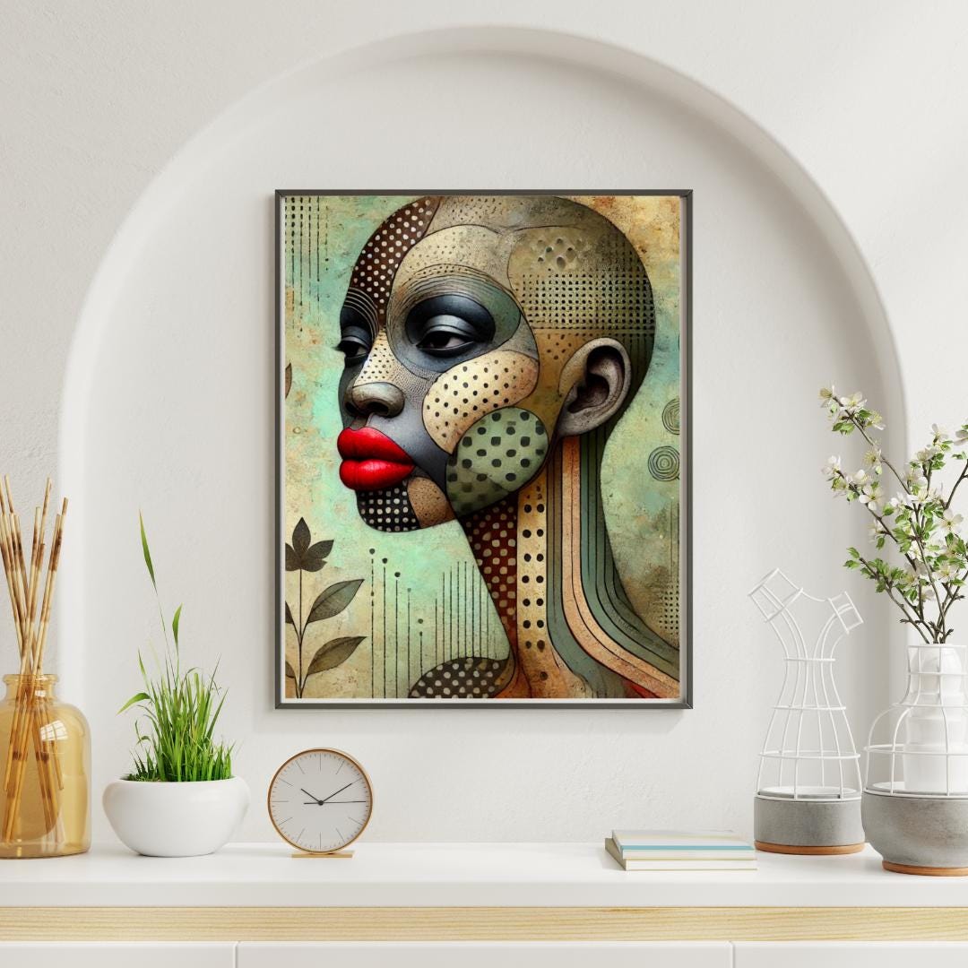 Black Woman Abstract Art – Afrocentric Wall Art, Modern African ...