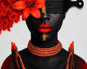 Black Woman Wall Art – Afro Pick Art Printable