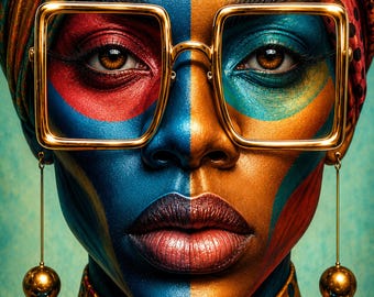 Black Woman Wall Art – Modern Afrocentric Printable