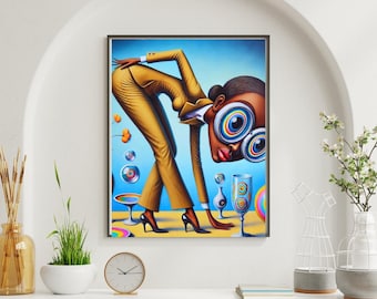 Abstract Figurative Portrait Wall Art – Modern Fashion Statement Print