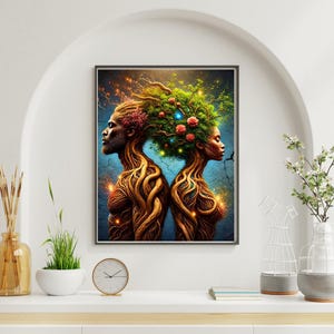 Black Love Wandkunst - Baum des Lebens spiritueller Druck