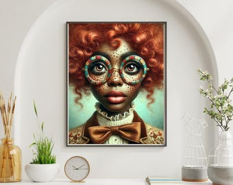 Schwarzes Mädchen Wand Kunst Druck
