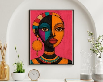 Afrocentric Abstract Face Art
