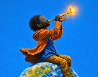 Black Kids Wall Art – Dream Big Music Kids Room Decor Printable