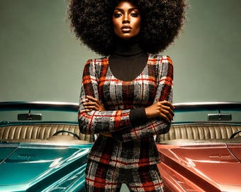 Black Woman Wall Art – 70s Chic Printable