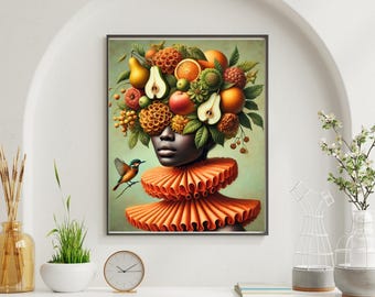 Afrocentrische natuurkunstafdruk