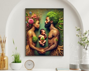 Black Family Wall Art – African American Love Print