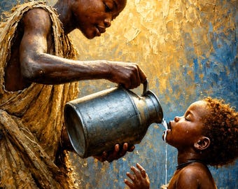 Decoración de pared para niños negros – Decoración de aldea africana imprimible