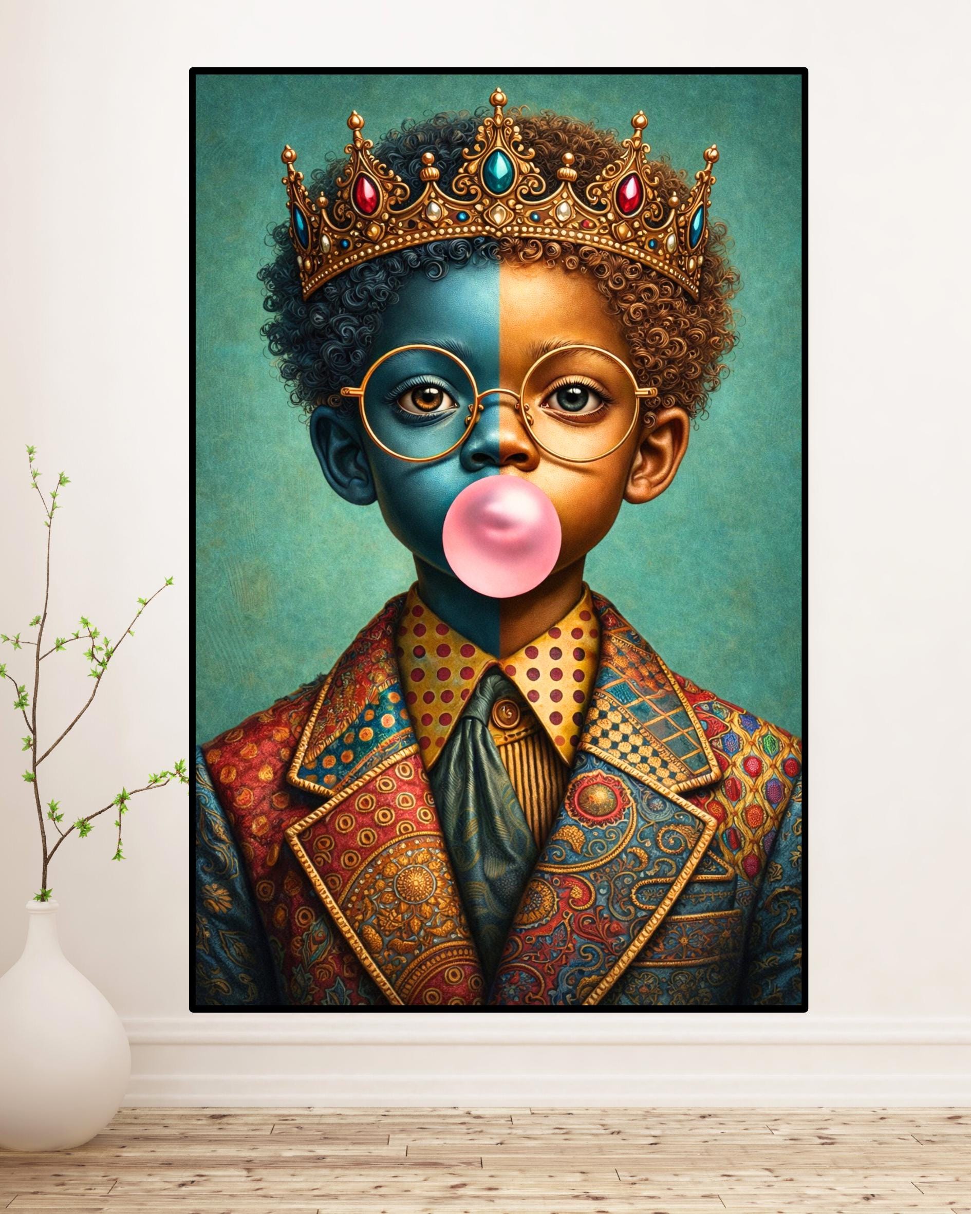 Black Boy Wall Art – King Kids Room Decor Printable - Etsy