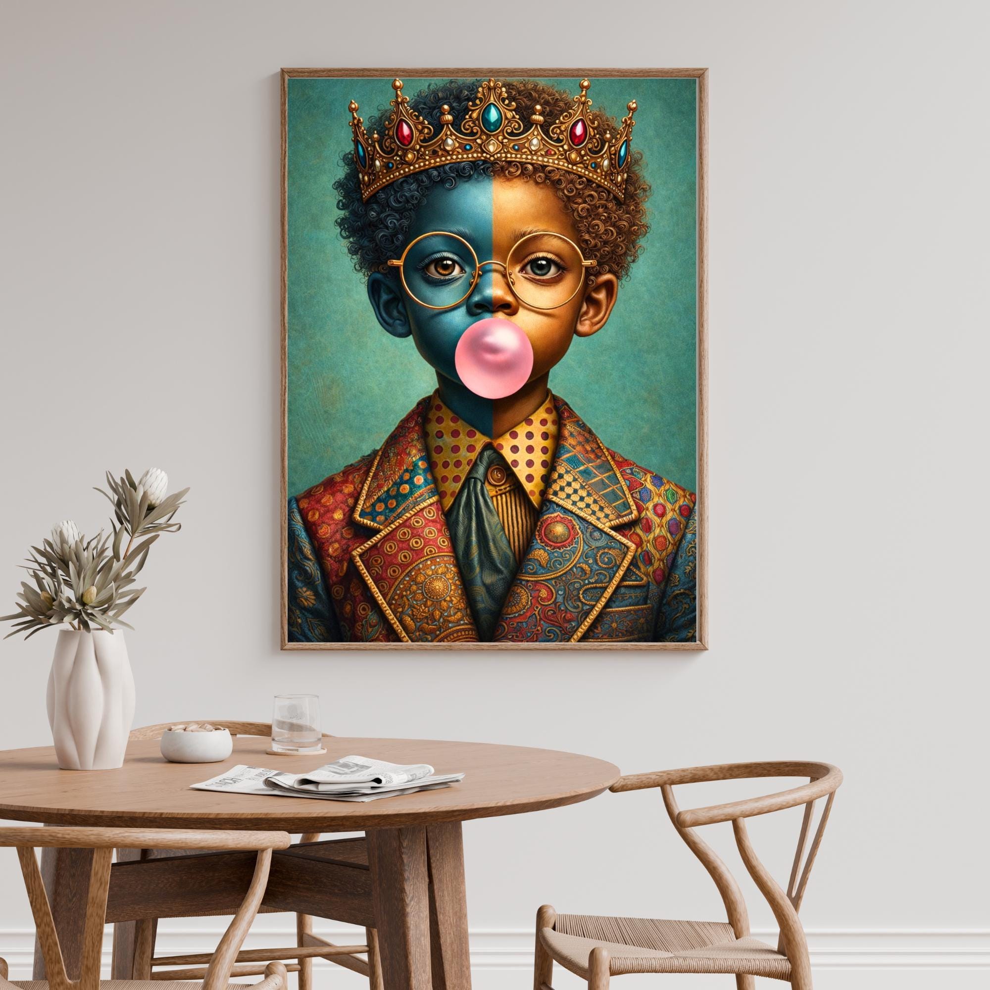 Black Boy Wall Art – King Kids Room Decor Printable - Etsy
