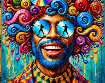 Arte pop del hombre negro: láminas decorativas afrocéntricas coloridas para imprimir.
