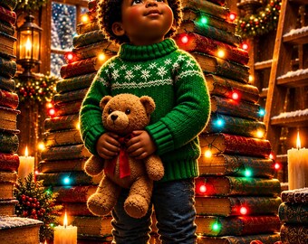 Decoración navideña para niños negros – Láminas imprimibles para las fiestas afroamericanas