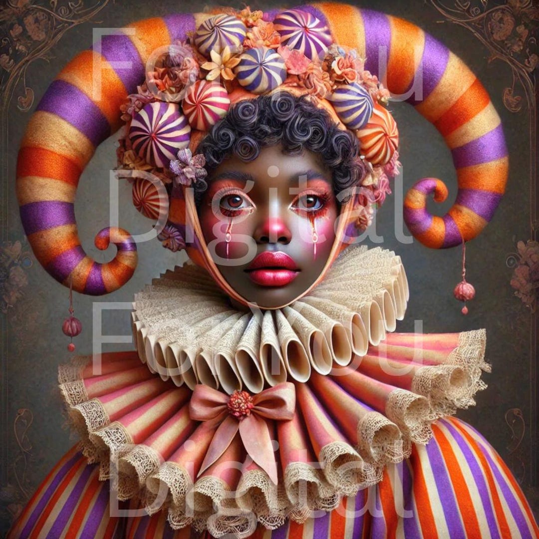 Baroque Fantasy Clown Digital Art Print: the Enchanted Jester ...