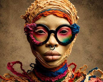 Afrocentric Wall Art – Unraveled Spirit Abstract Portrait Print