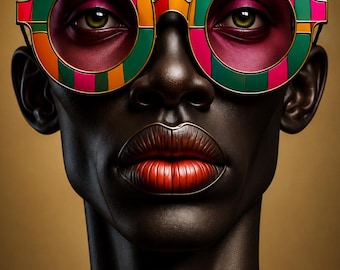 Black Man Wall Art – Colorful Modern Afrocentric Printable