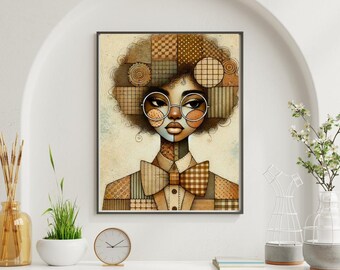 Afrocentric Abstract Portrait Wall Art