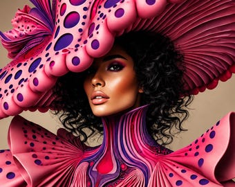Pink Fashion Wall Art – Avant Garde Couture Printable