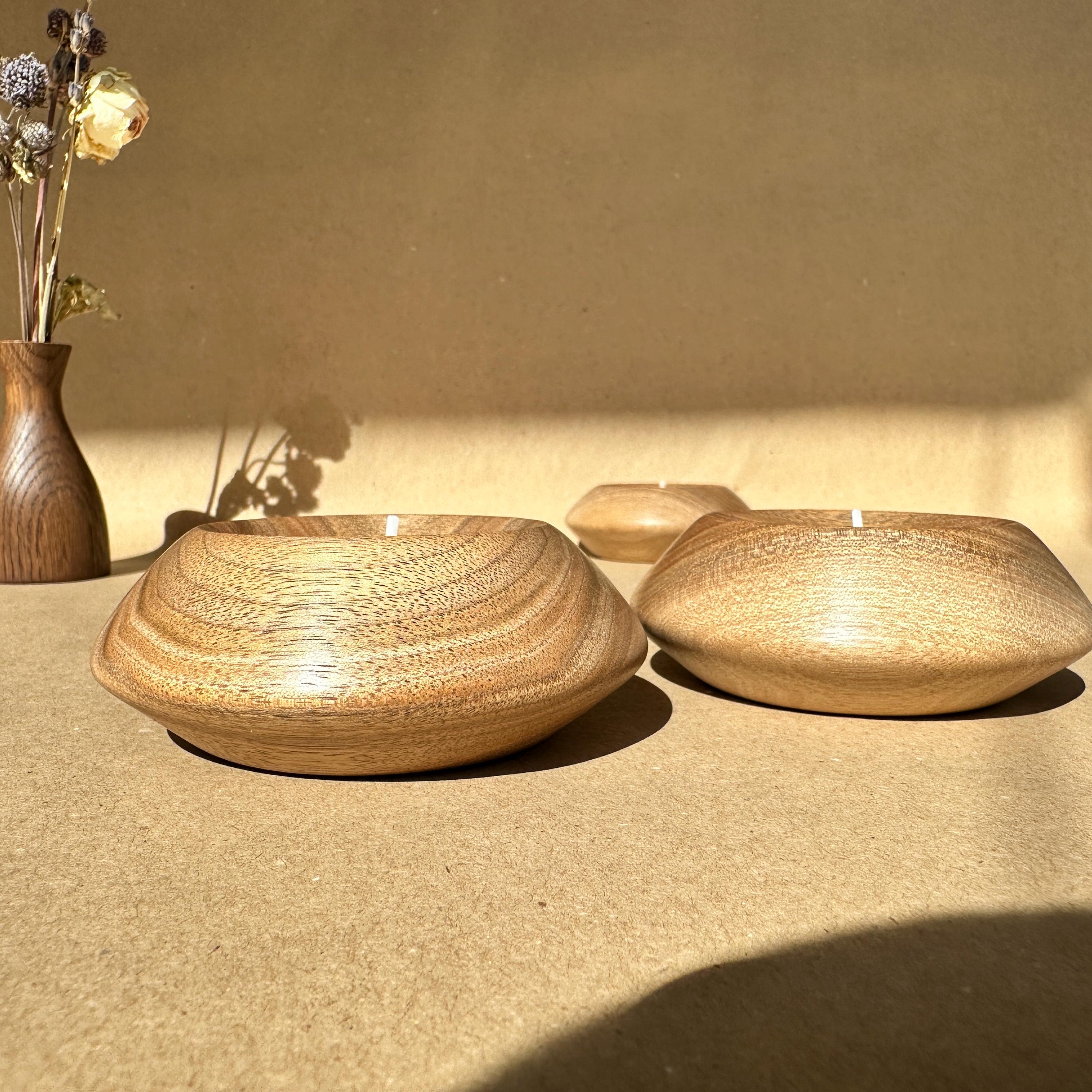 Luxe Versteend Hout Waxinelichthouder Natural 10x7x5,5cm | Noenoes Decoraties