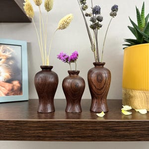 Set of Minimalistic Wooden Vases, Vase For Dried Flowers, Scandinavian Decor, Wood art For Home Decor
