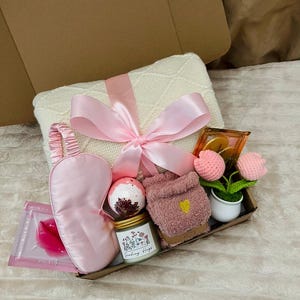 Best Birthday Gift For Women, Hug In A Box, Care Package for Her, Blanket Gift Box, Hygge Gift Box, Thinking Of You Basket